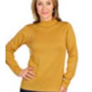 SWEATER, MOCK NECK, CAMEL, SZ 3X, LONG SLEEVES, JOAN RIVERS, TAG ON, NEVER WORN